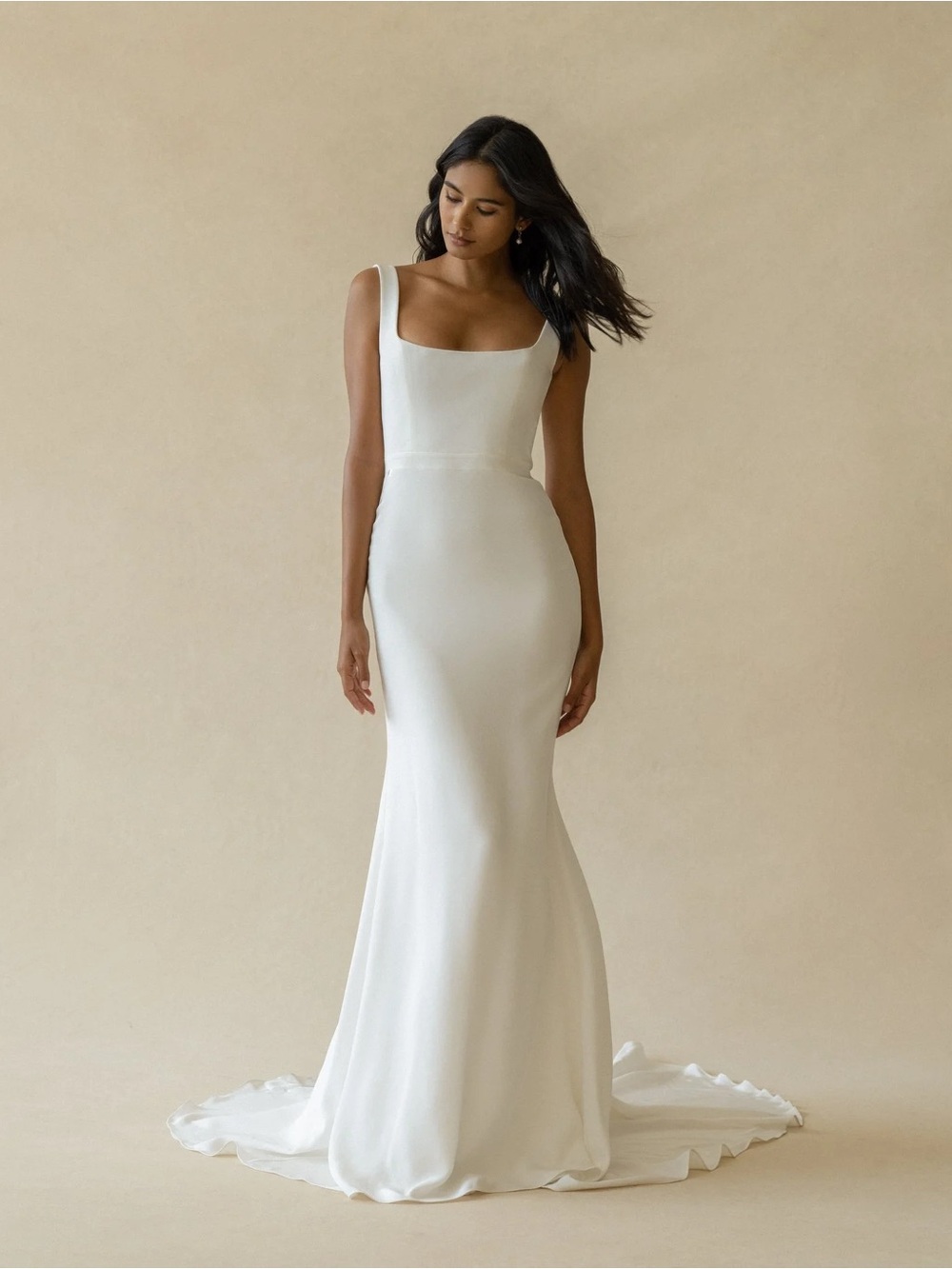 Colette by Alexandra Grecco | Minimal Square-Neck White Bridal Gown